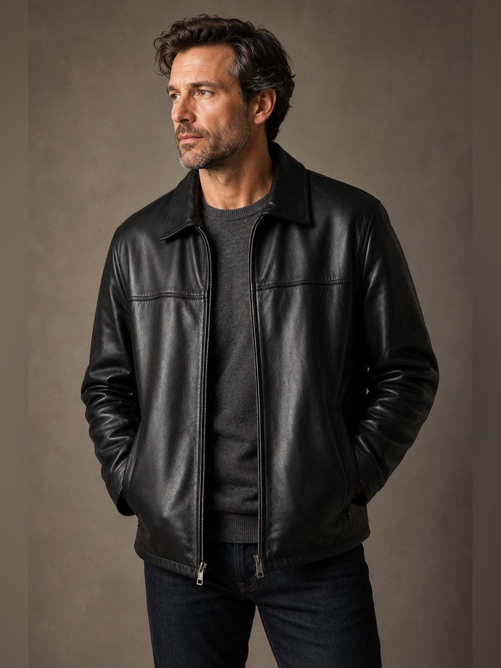 Vintage Danier Genuine Leather Jacket Men’s Large | Like New w/Garment Bag - Picture 2 of 13